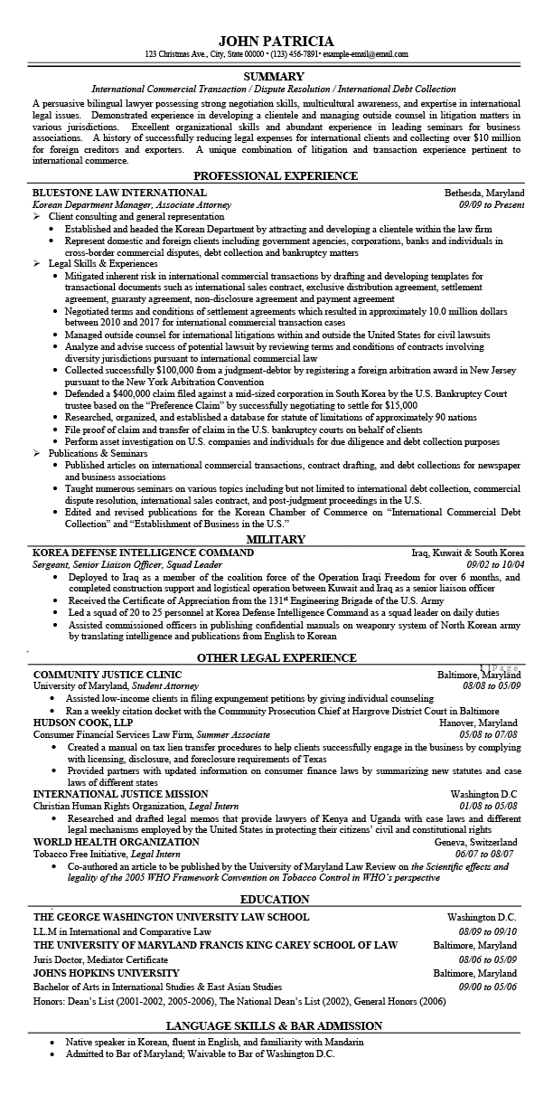 Corporate Attorney Resume Samples Templates Tips Attorneyresume Com