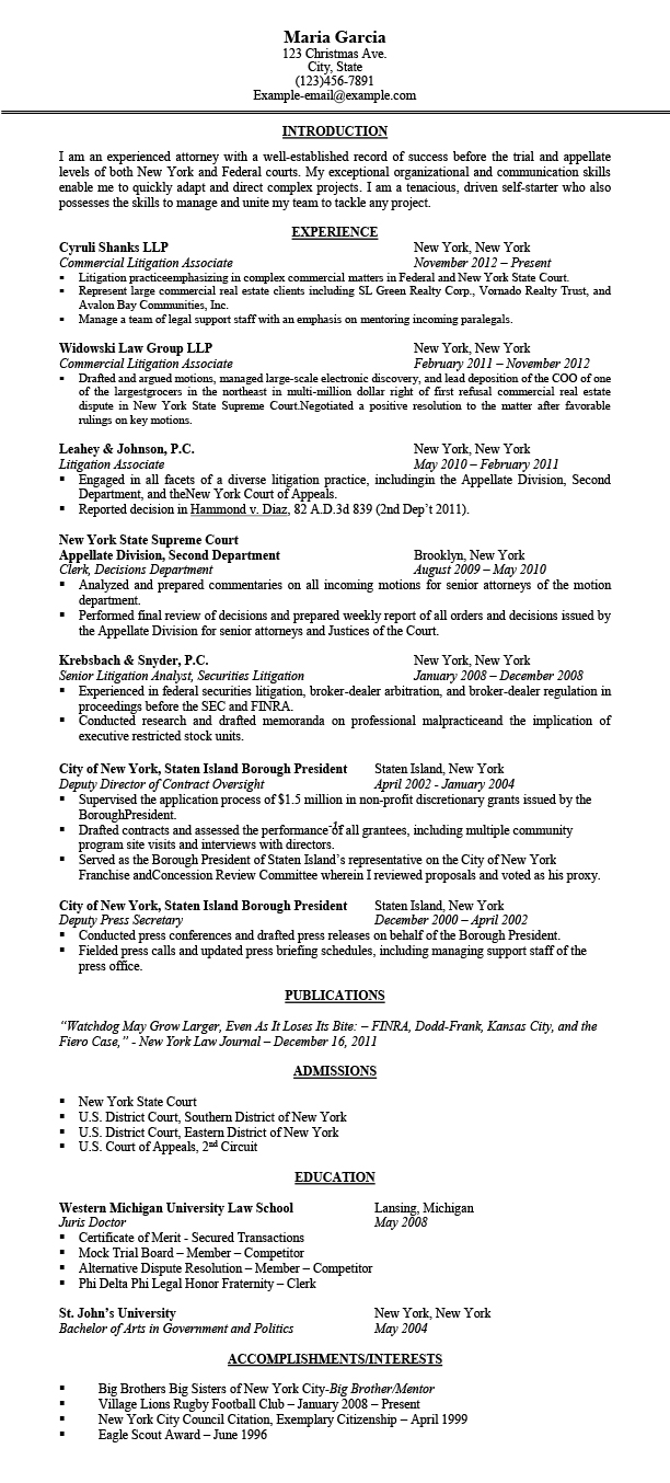 litigation attorney resume samples templates tips attorneyresumecom sample litigation attorney resume before ii litigation attorney
